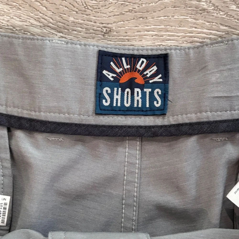 Faherty All Day Shorts Mens 38 Grey Hybrid Stretch Casual Preppy Summer Golf